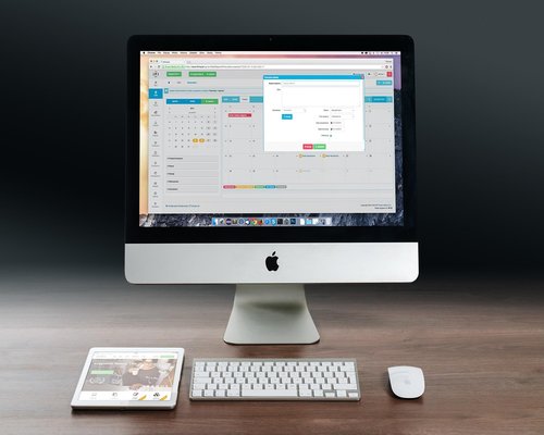 Modern workplace with proper screen alignment